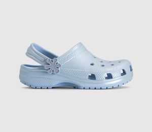 Crocs Classic Pearl Shine Kids Clogs Blue Frost, 13 Youth