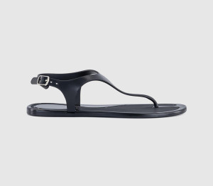 OFFICE Womens Shake Toe Post Jelly Sandals Black, 8