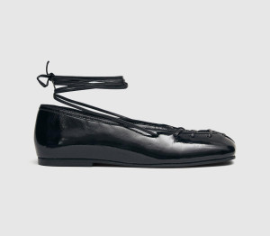 Alohas Womens Bumi Ballet Flats Black Leather, 4