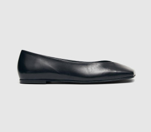 Alohas Womens Katia Ballet Flats Black Leather, 6