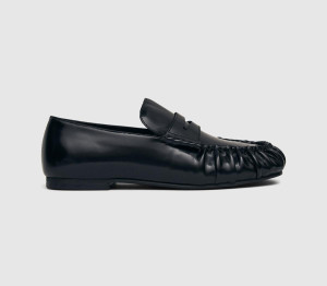 Alohas Womens Aven Loafers Black Leather, 6