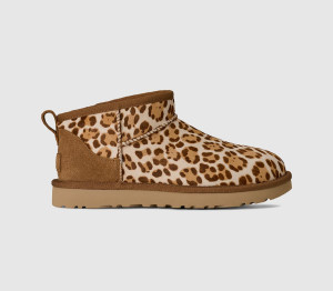 UGG Womens Classic Ultra Mini Plains Boots Felicity Leopard Jasmine Multi, 5