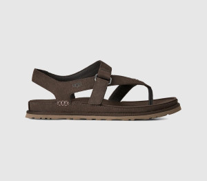 UGG Womens Goldengaze Toe Post Sandals Dense Smoke Grey, 4