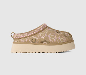 UGG Womens Tazz Sun Stitch Slippers Mustard Seed Natural, 6