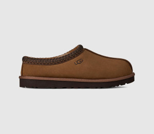 UGG Mens Tasman II Nubuck Slippers Dark Chestnut In Tan, 7