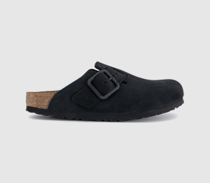 Birkenstock Boston Wire Buckle Clogs Black Leather, 7