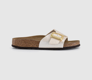 Birkenstock Womens Catalina Cushion Buckle Sandals Graceful Pearl BF Natural, 4