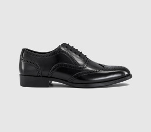 OFFICE Mens Mission Oxford Brogue Shoes Black, 8