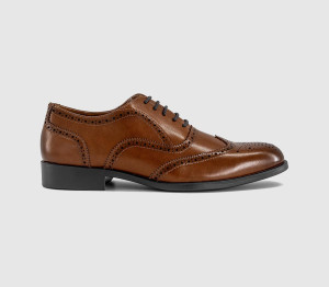 OFFICE Mens Mission Oxford Brogue Shoes Tan, 7