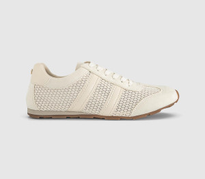 OFFICE Womens Tropical Mesh Slim Sole Lace Up Trainers White, 5