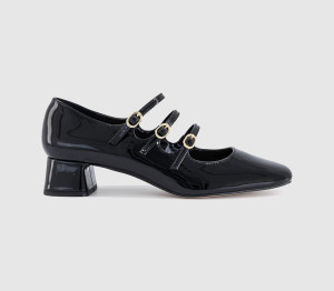 OFFICE Womens Marcie Triple Strap Heeled Mary Janes Black, 3