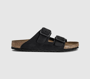 Birkenstock Mens Arizona Wire Buckle Sandals Black Nubuck, 9.5