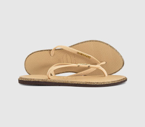 Havaianas Womens Slim Point Glitter Flip Flops Golden Multi, 5