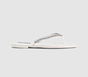 Steve Madden Womens Kustom Flip Flops White, 8