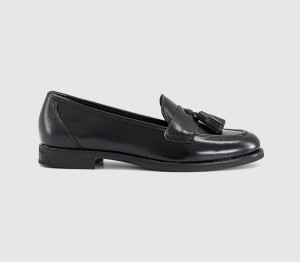 OFFICE Womens Flicker Tassel Loafers Black Leather, 4
