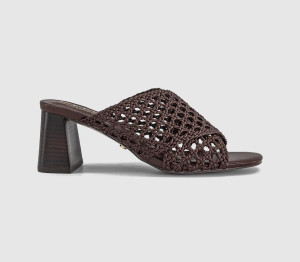 OFFICE Womens Melbourne Basket Weave Mules Brown, 5