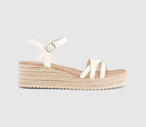 OFFICE Womens Magnolia Strappy Espadrille Wedges Off White, 8