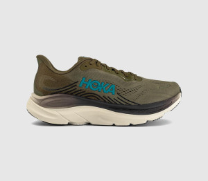 Hoka Clifton 11 Trainers Antique Olive River Rock Grey In Green, 7.5