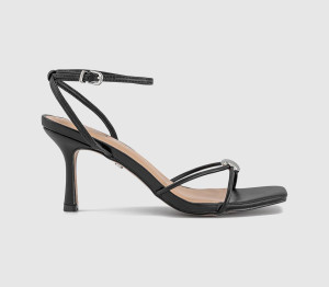 OFFICE Womens Hollywood Metal Trim Strappy Heeled Sandals Black, 7