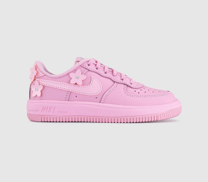 Nike Kids Air Force 1 Youth Trainers Pink Rise Foam, 12 Youth