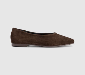 OFFICE Womens Foster High Cut Ballet Flats Brown Suede, 8