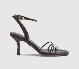 OFFICE Womens Midnight Hardware Multistrap Heels Brown, 8