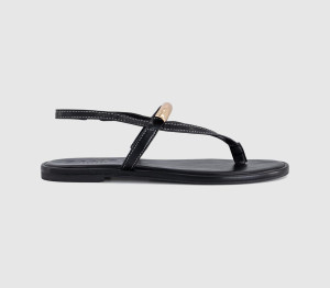 OFFICE Womens Saint Slingback Toepost Sandals Black, 5