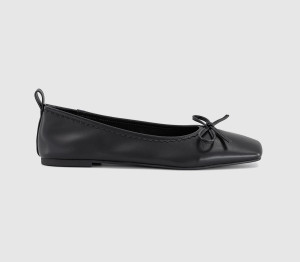 OFFICE Womens Finti Square Toe Soft Ballet Pumps Black, 9