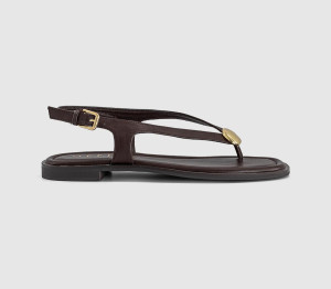 OFFICE Womens Scout Hardware Slingback Toe Post Sandals Brown, 6