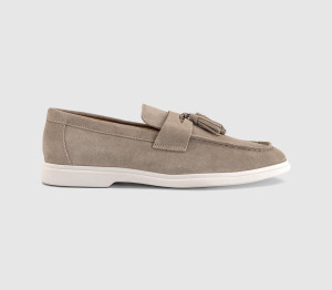 OFFICE Mens Cairo Tassel Loafers Stone Suede Natural, 6