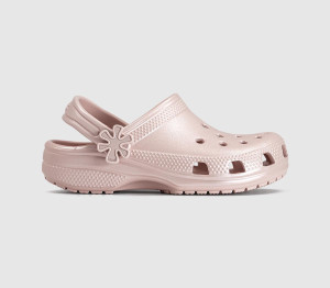 Crocs Classic Pearl Shine Kids Clogs Quartz Natural, 11 youth