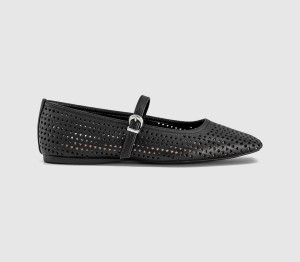 OFFICE Womens Flourishing Laser Cut Mary Jane Ballet Pumps Black, 3