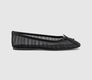 OFFICE Womens Fearless Mesh Ruched Ballet Flats Black, 5
