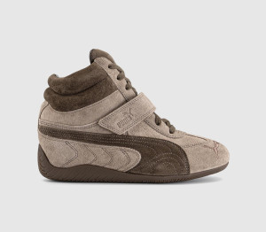 Puma Womens Speedcat Wedge Trainers Totally Taupe Chocolate Brown, 8