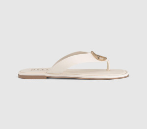 OFFICE Womens Saffron Metal Trim Detail Toepost Sandals White, 3
