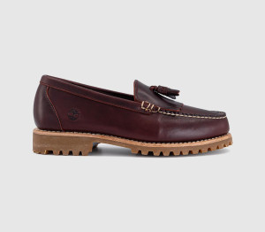 Timberland Mens Authentic Loafers Burgundy Full Grain Brown, 7