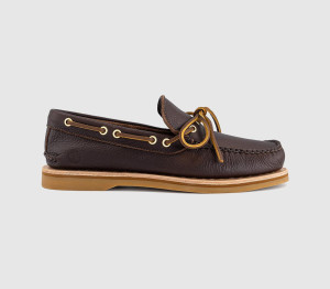 Timberland Mens One Eye Men's Boat Shoes Dark Brown Full Grain, 7