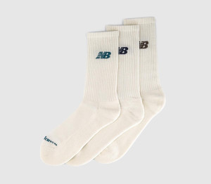 New Balance Socks NB Everyday Crew Sea Salt Navy Teal Brown Natural, L