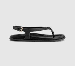 OFFICE Womens Sabrina Slingback Toepost Footbed Sandals Black, 5