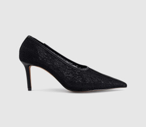 OFFICE Womens Master Lace High Vamp Court Heels Black, 3
