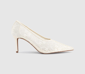 OFFICE Womens Master Lace High Vamp Court Heels White, 8