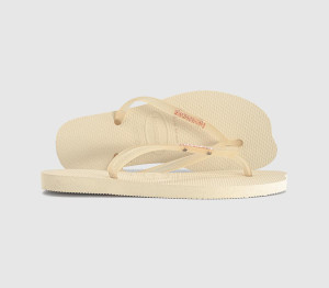 Havaianas Womens Slim Split Flip Flops Buttercream Natural, 6/7
