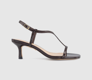 OFFICE Womens Mystery T Bar Heeled Sandals Brown, 8