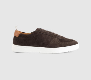 OFFICE Mens Carson Suede Trainers Brown, 6