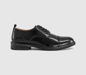 OFFICE Mens Mansfield Punch Detail Derby Shoes Black, 10