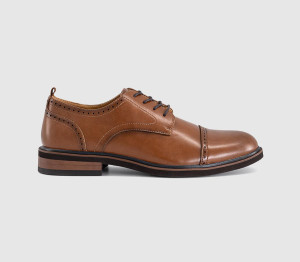 OFFICE Mens Mansfield Punch Detail Derby Shoes Tan, 11