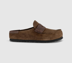 Birkenstock Womens Naples Mix Clogs Dark Tea Brown, 4