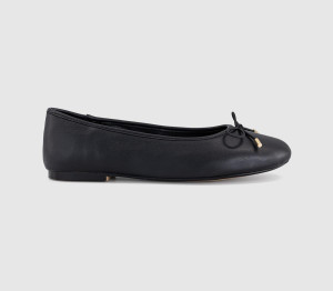OFFICE Womens Fraggle Bow Ballerina Pumps Black, 5