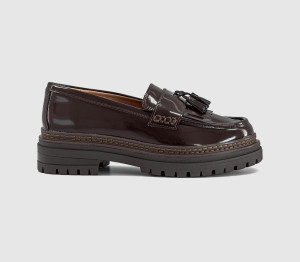 OFFICE Womens Freddie Chunky Tassel Loafers Brown Leather, 4