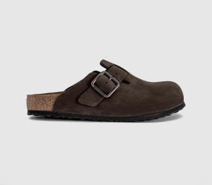 Birkenstock Boston Mens Clogs Mocca Nubuck In Brown, 8